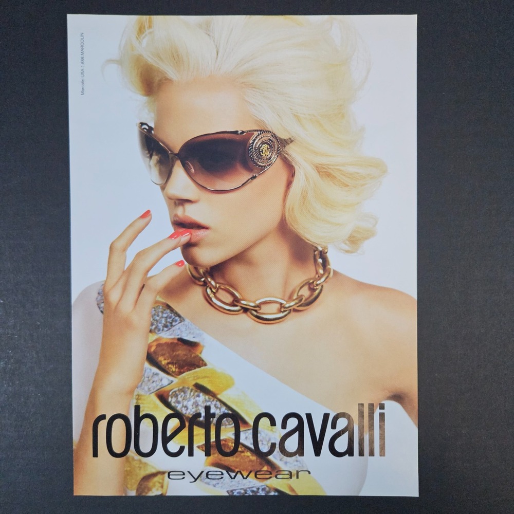 2009 Roberto Cavalli Eyewear Sunglasses Shades Marcolin Print Ad Women's Fashion